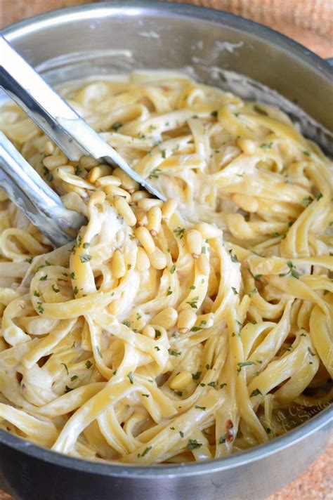 roasted garlic asiago fettuccine this fettuccine dish is made with a creamy sauce that features
