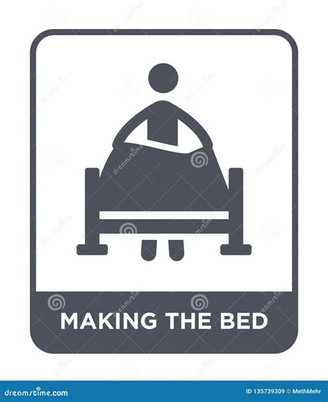 Making The Bed Icon In Trendy Design Style Making The Bed Icon