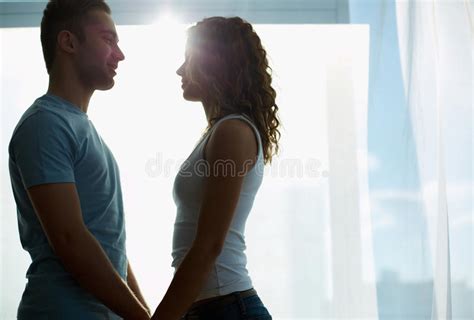 Silhouettes Of Amorous Couple Stock Image Image Of Woman Black 20893573