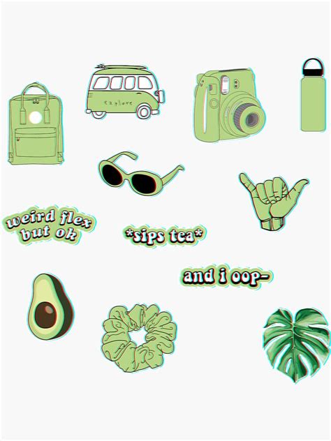 Green Trippy Pack Sticker By Sifasunny Green Sticker Sticker