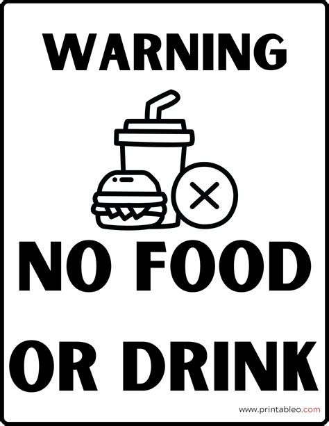 37 No Food Or Drink Sign Printable Pdfs Printableocom