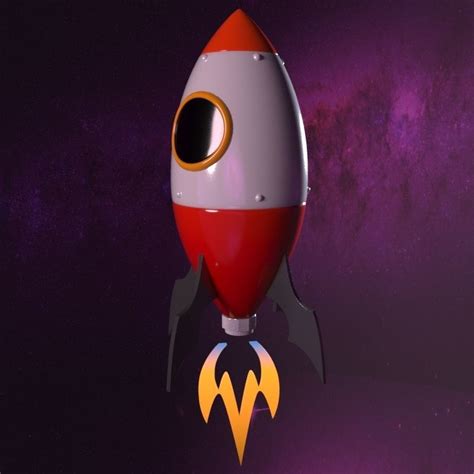 Cartoon Rocket 3d Model Cgtrader