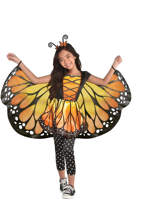 New Girls Monarch Butterfly Halloween Costume Dress Wings Headband 2t3t