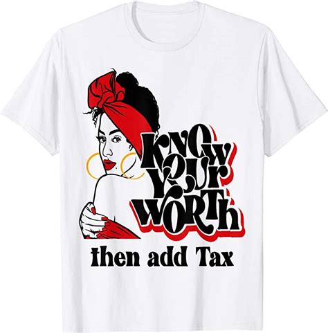 Afro Diva Red Lips Know Your Worth Then Add Tax Black Queen T Shirt Brastrend