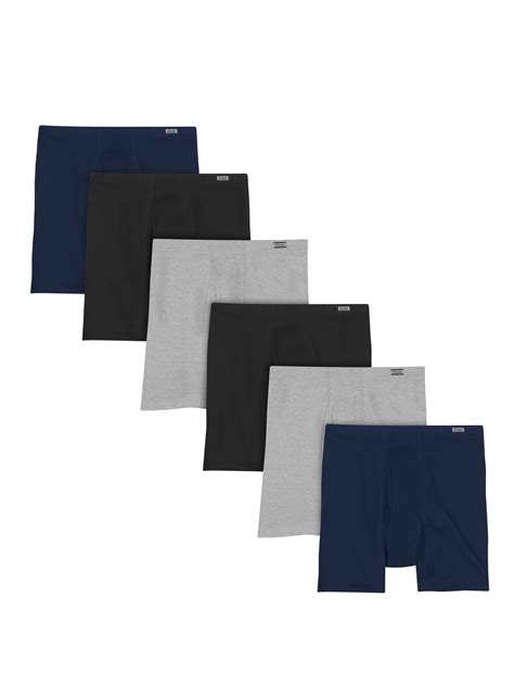 Hanes Hanes Mens Value Pack Covered Waistband Boxer Briefs 6 Pack