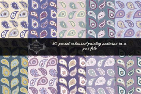 10 Pastel Colored Paisley Patterns Pattern By Digitalcornershop