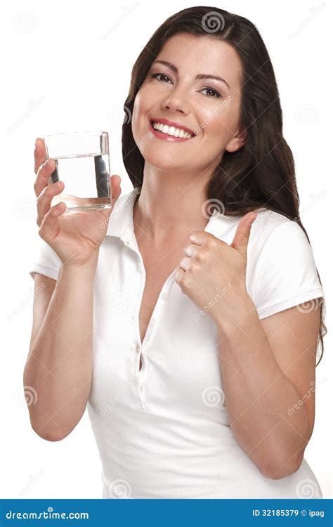 Young Beautiful Woman Drinking A Glass Of Water Stock Image Image Of