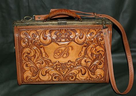 Leather Carving Piracy Crime Suitcase Lunch Box Luggage Purses