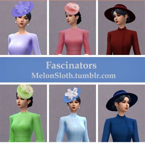 Fascinators Three New Hats Sims 4 Edwardian Hat Sims 4 Mods Clothes