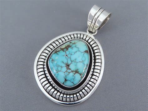 Sterling Silver And Turquoise Mountain Turquoise Pendant