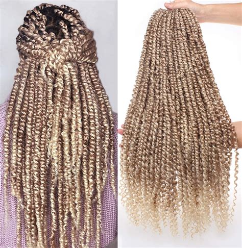 Leeven 6 Packs 22 Pouces Pre Twisted Passion Twist Hair Ombre Color Synthetic Bohemian Crochet