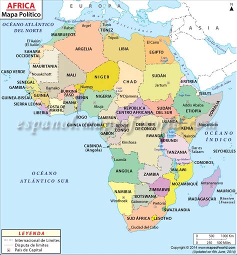 Mapa De África Mapa Político De África