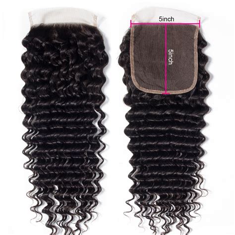 Virgin Deep Wave Human Hair 5x5 Lace Closure Recool Hair