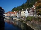 Calw im Schwarzwald, schöne Häuserzeile an der Nagold, Okt - Staedte ...