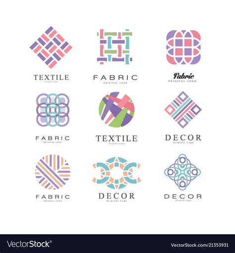 Flat Set Abstract Logos For Fabric Royalty Free Vector Image
