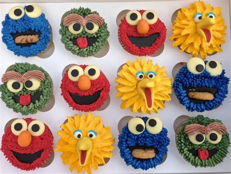 Sesame Street Cupcakes Big Bird Cookie Monster Elmo And Oscar Big