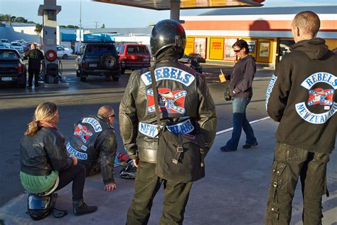 three rebels outlaw motorcycle gang members charged following alleged intimidation at broken