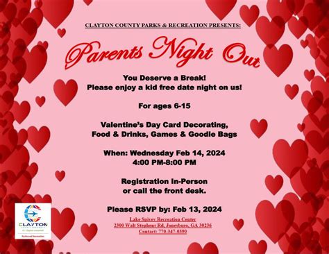 Clayton County Parks And Recreation Parents Night Out Clayton County