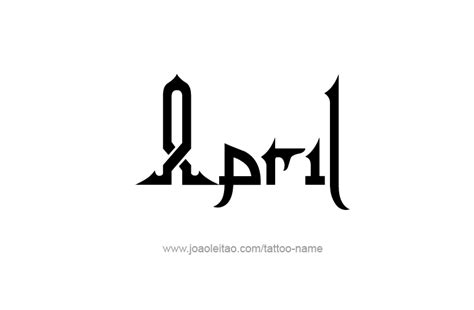 April Name Tattoo Designs