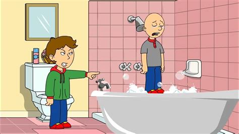 Classic Caillou Refuses To Take A Bath And Poops In The Bathtub