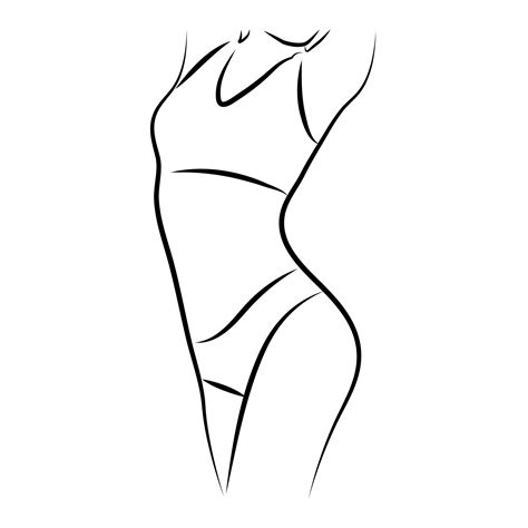 Female Body Female Figure Creative Contemporary Abstract Line Drawing Female Naked Body