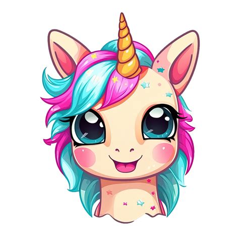 Cute Cartoon Unicorn Sticker 24487871 Png