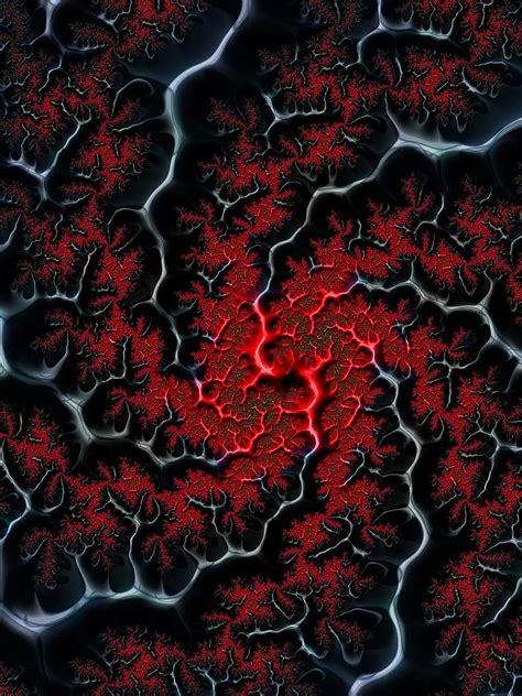 Black Veins Red Blood Abstract Fractal Art Digital Art By Matthias