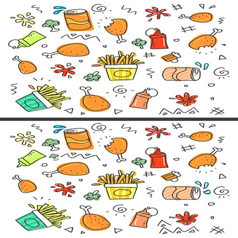 Find The Differences Between Two Pictures Food Puzzle