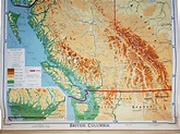 British Columbia [Topographical Wall Map] By: Denoyer-Geppert, 1952 ...