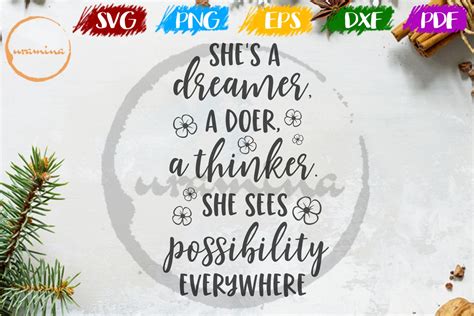 Shes A Dreamer A Doer A Thinker Graphic By Uramina · Creative Fabrica