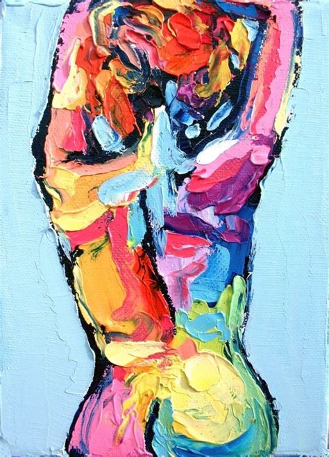 Abstract Nude Art Print Female Nude Colorful Nude Femme Etsy