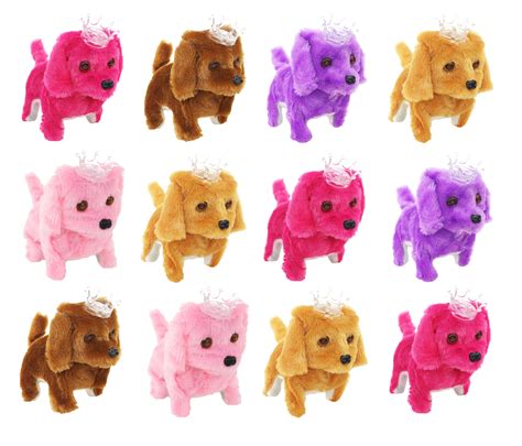 12 Pcs Crowned Puppy Dog Interactive Plush Toy Dog Puppy It Walks