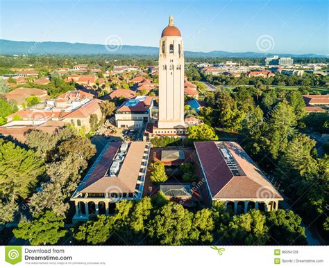 Drone View Of Hoover Tower Of Stanford University Editorial Stock Image