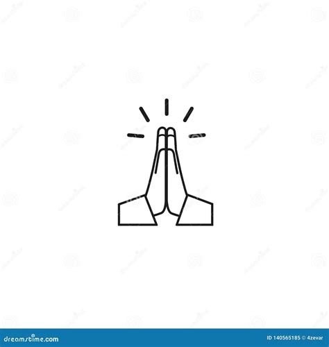 Vector Folded Hands Icon Vector Stock Vector Illustration Of Folded