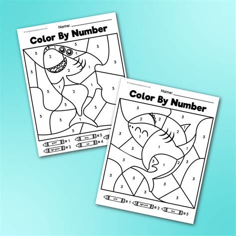 Shark Color By Number Printables Simple Everyday Mom