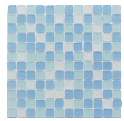 Coastal Seaside Squares Beached Frosted Glass Tile Glass Mosaic Tiles