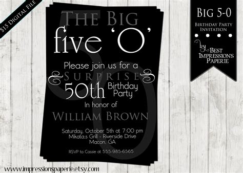 50th Birthday Party Invitations For Men Dolanpedia