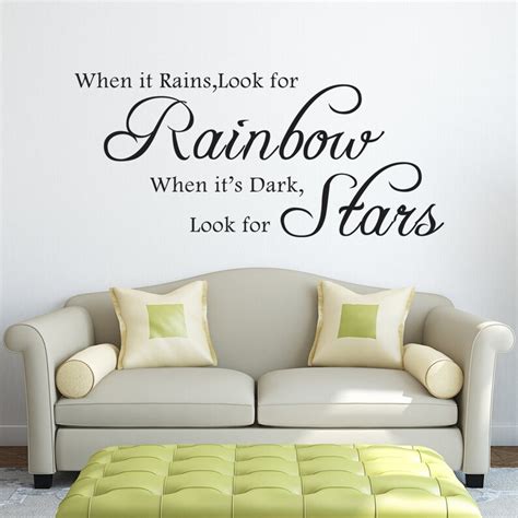 When It Rains Look For Rainbows Wall Decal Quote Art Removable Etsy