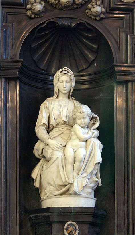 The Madonna Of Bruges A Marble Sculpture By Michelangelo Of Mary W The