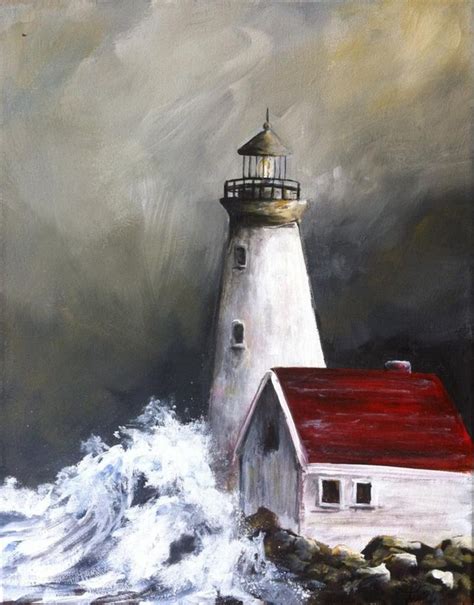 Lighthouse Print Of Original Acrylic Painting Lighthouse Painting