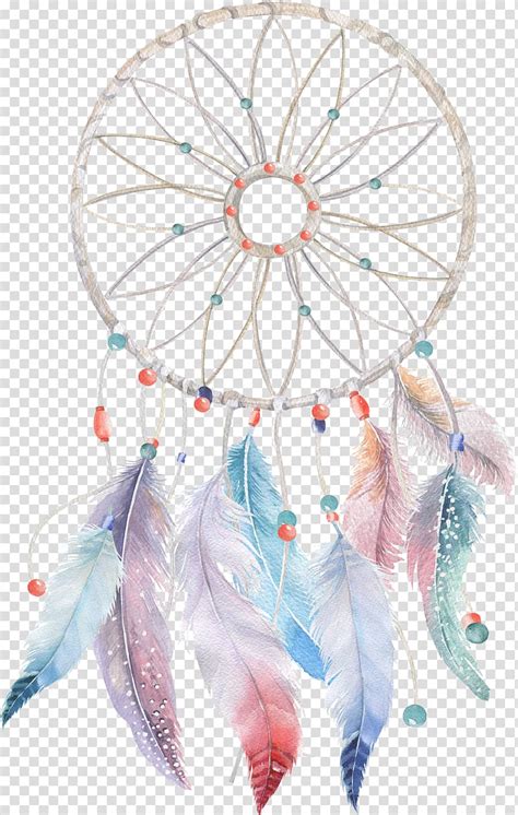 Dreamcatcher Watercolor Painting Boho Chic Watercolor Feather Beige
