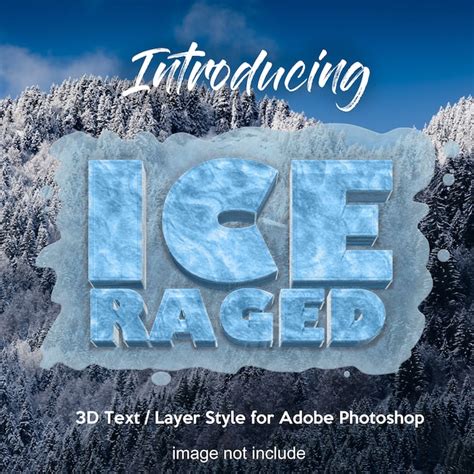 Premium Psd 3d Frozen Ice Photoshop Layer Style Text Effects
