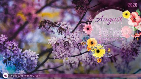 5x HD August 2020 Calendar Wallpaper - 6425 | Words Just for You ...