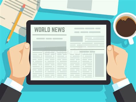 Online Krant Smartphone Ter Beschikking Belangrijk Nieuws Pc Van De