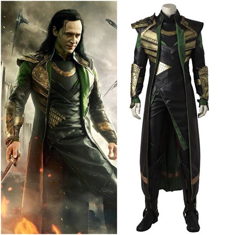 Thor The Dark World Loki Cosplay Costume Mens Halloween Outfit In