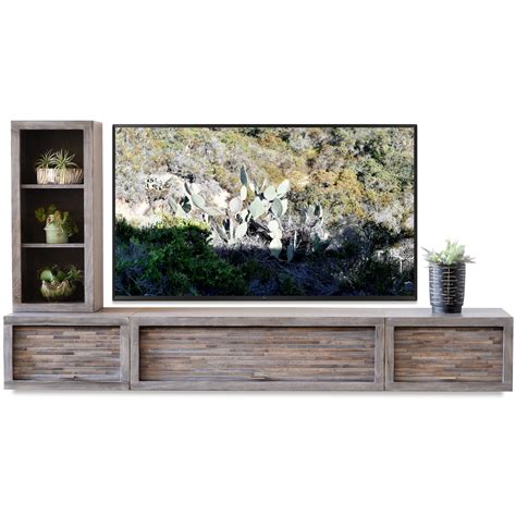 Gray Floating Tv Stand Modern Wall Mount Entertainment Center Console