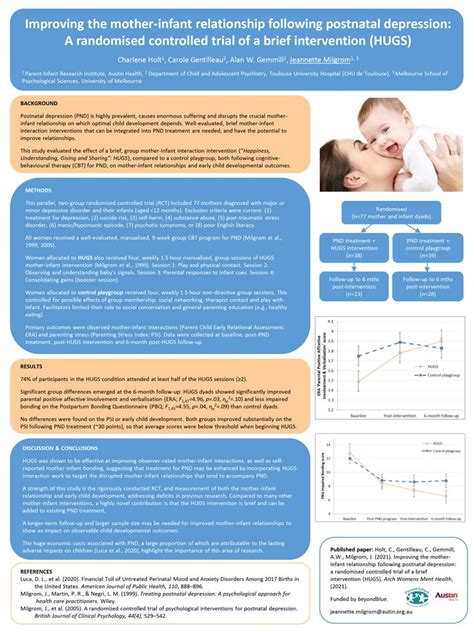 Best Scientific Poster Awarded For Group Mother Infant Interaction