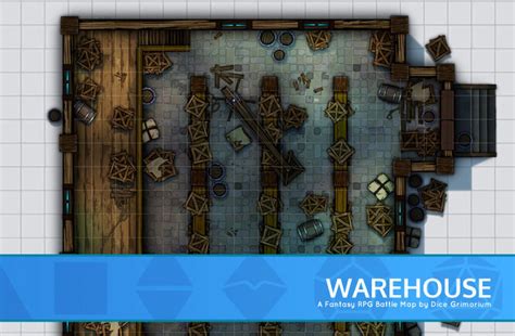 Warehouse Dandd Map For Roll20 And Tabletop — Dice Grimorium