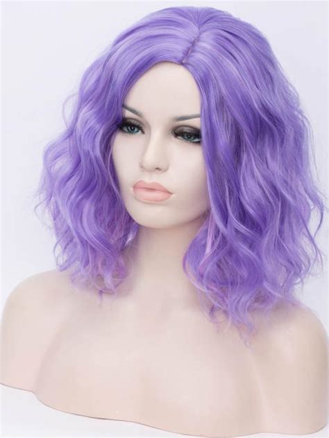Ombre Purple Bob Wavy Non Lace Wefted Wig Synthetic Wigs Babalahair