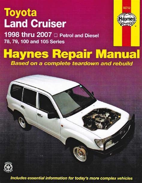 Toyota Land Cruiser Petrol Diesel 1998 2007 Haynes Service Repair